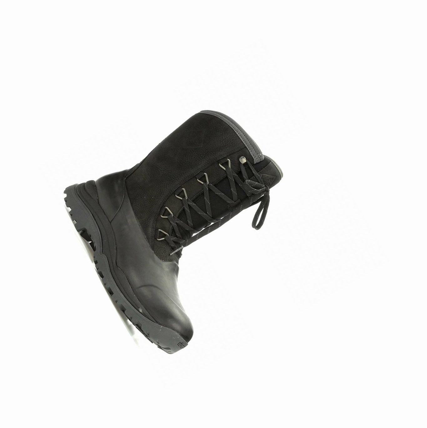 Men's Muck Arctic Outpost Leather Lace Up Vibram Short Boots Black | TADIGM-209