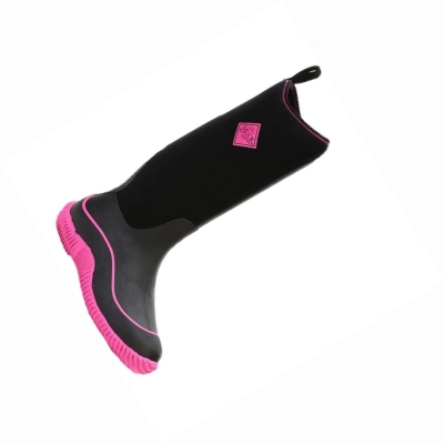 Women's Muck Hale Rubber Boots Black Pink | BSWZQM-971